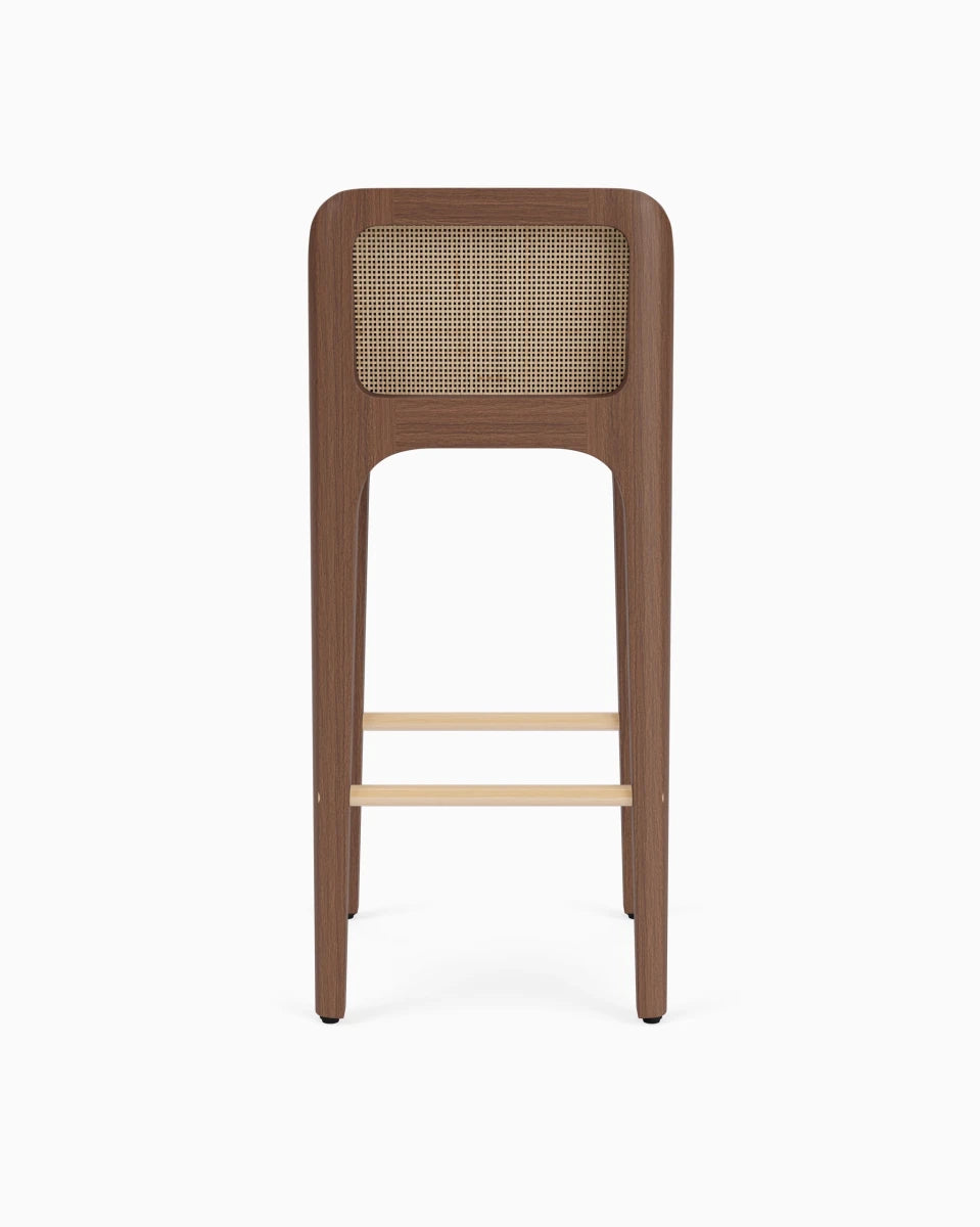 Mushroom Velvet Seat / Walnut Frame / Bar (30.5" Height)