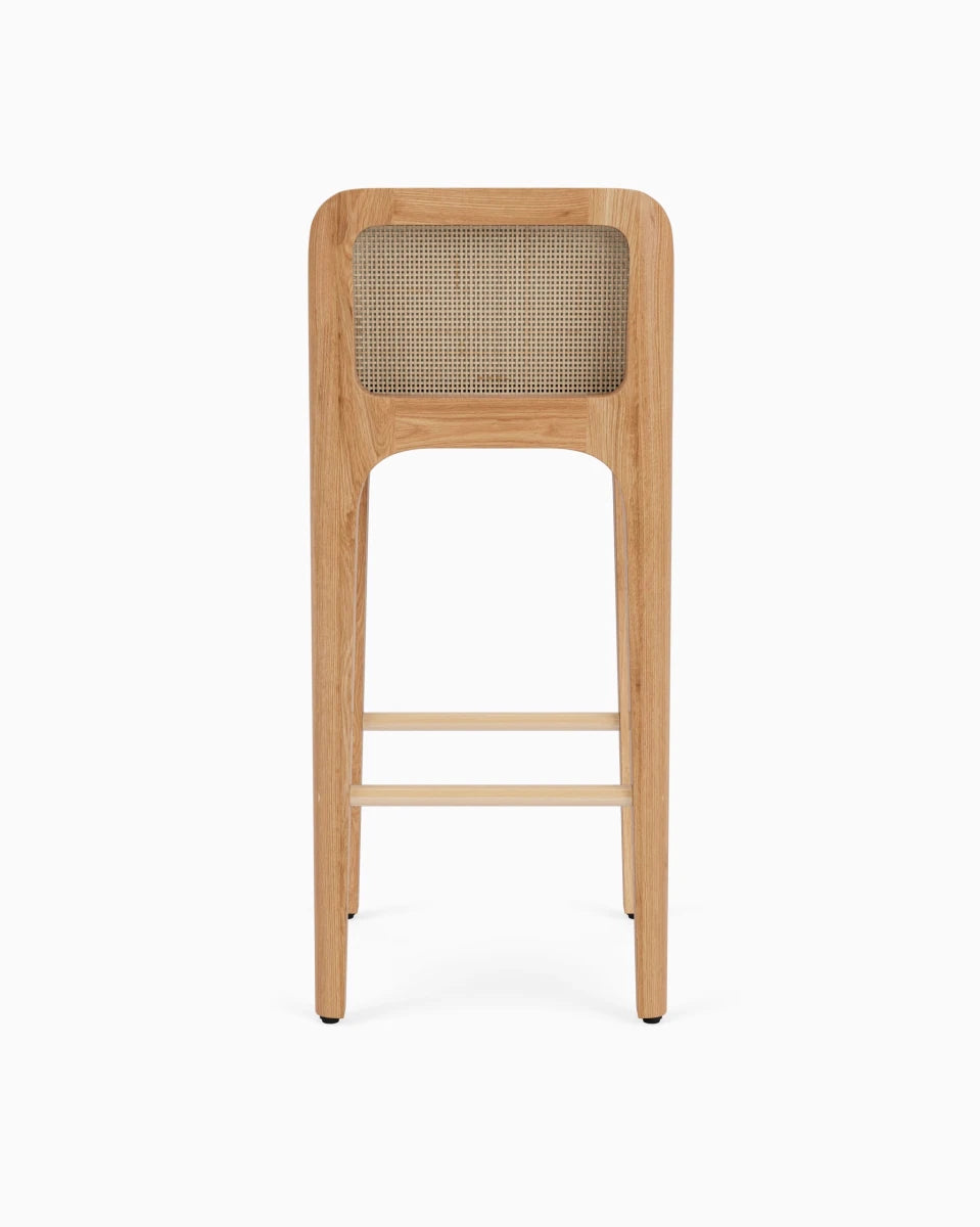 Pearl Leather Seat / White Oak Frame / Bar (30.5" Height)
