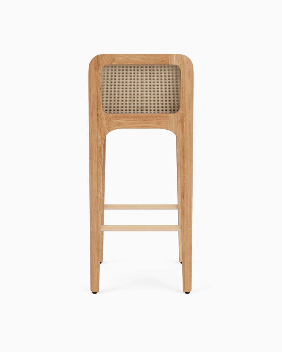 Pearl Leather Seat / White Oak Frame / Bar (30.5" Height)