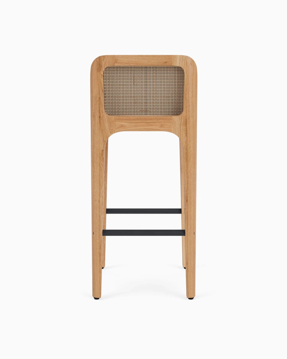 Cognac Velvet Seat / White Oak Frame / Bar (30.5" Height)