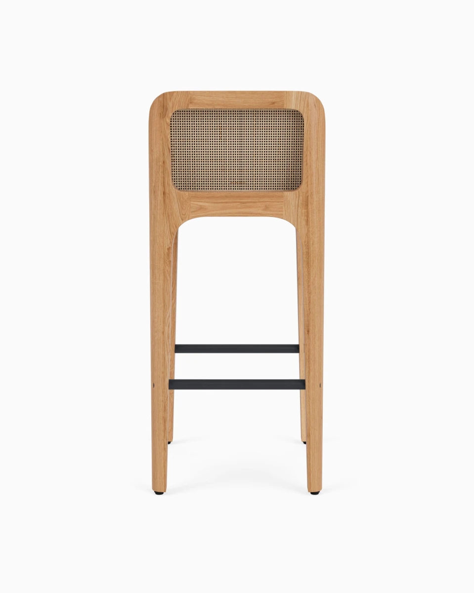 Cognac Velvet Seat / White Oak Frame / Bar (30.5" Height)