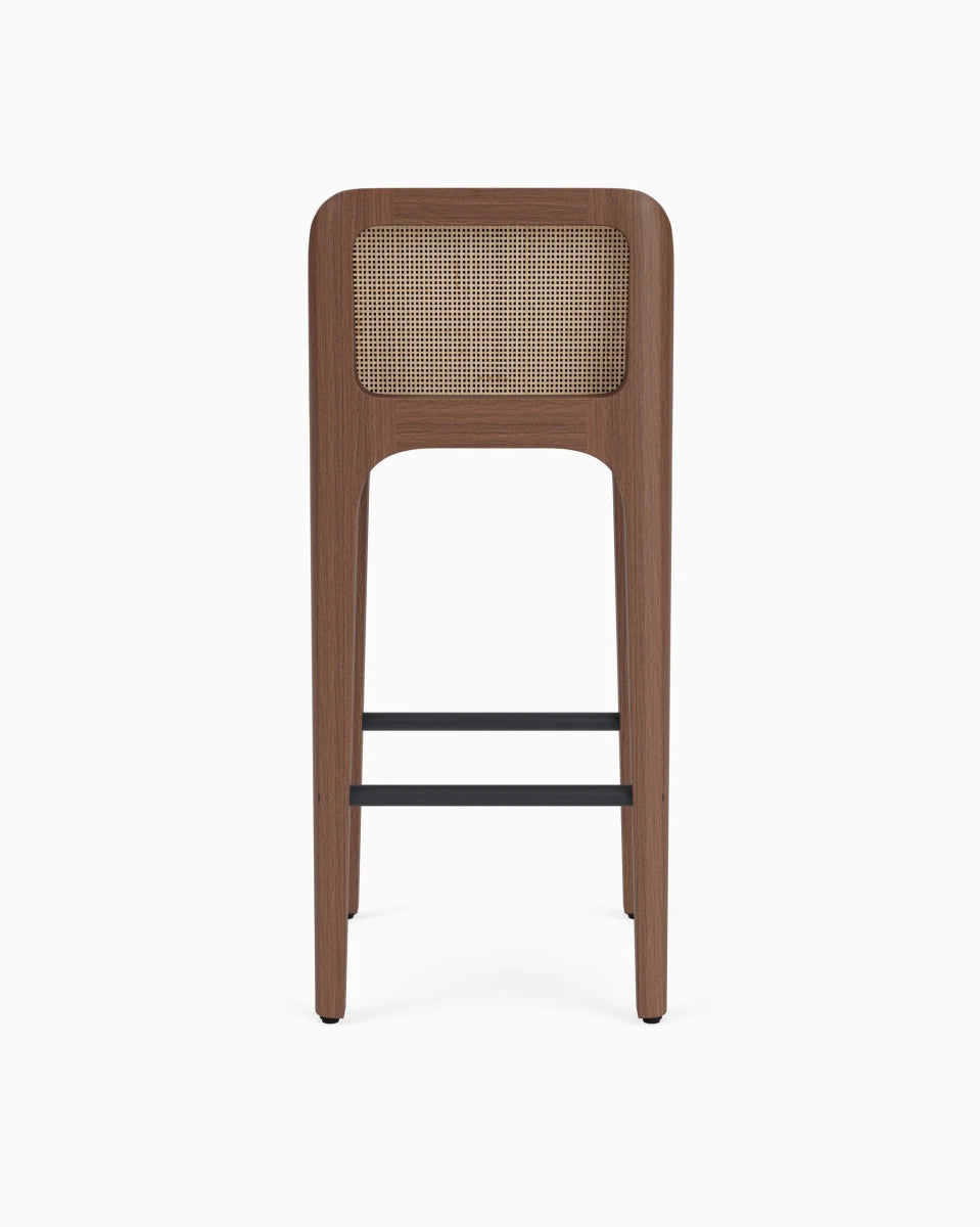 Maple Leather Seat / Walnut Frame / Bar (30.5" Height)