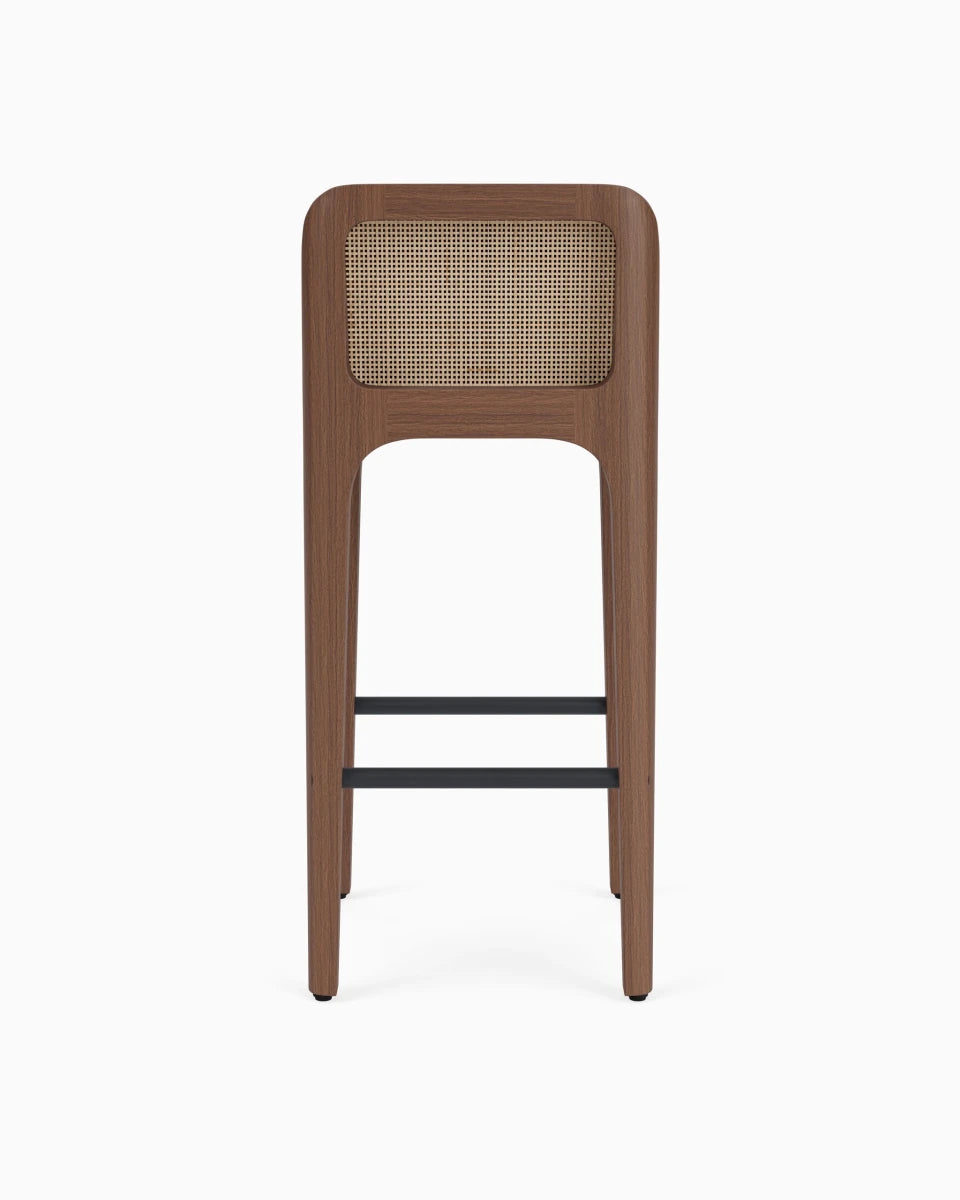 Maple Leather Seat / Walnut Frame / Bar (30.5" Height)