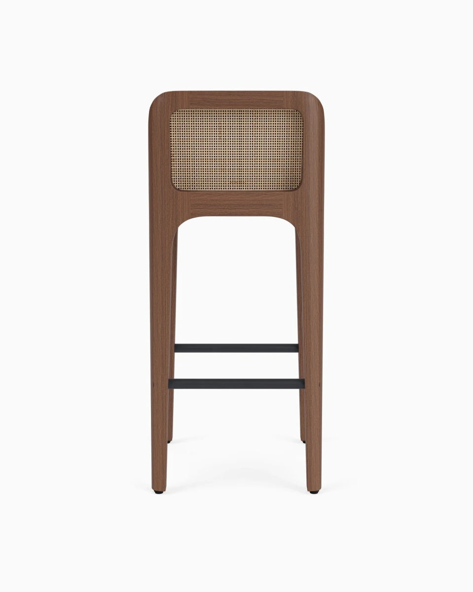 Maple Leather Seat / Walnut Frame / Bar (30.5" Height)