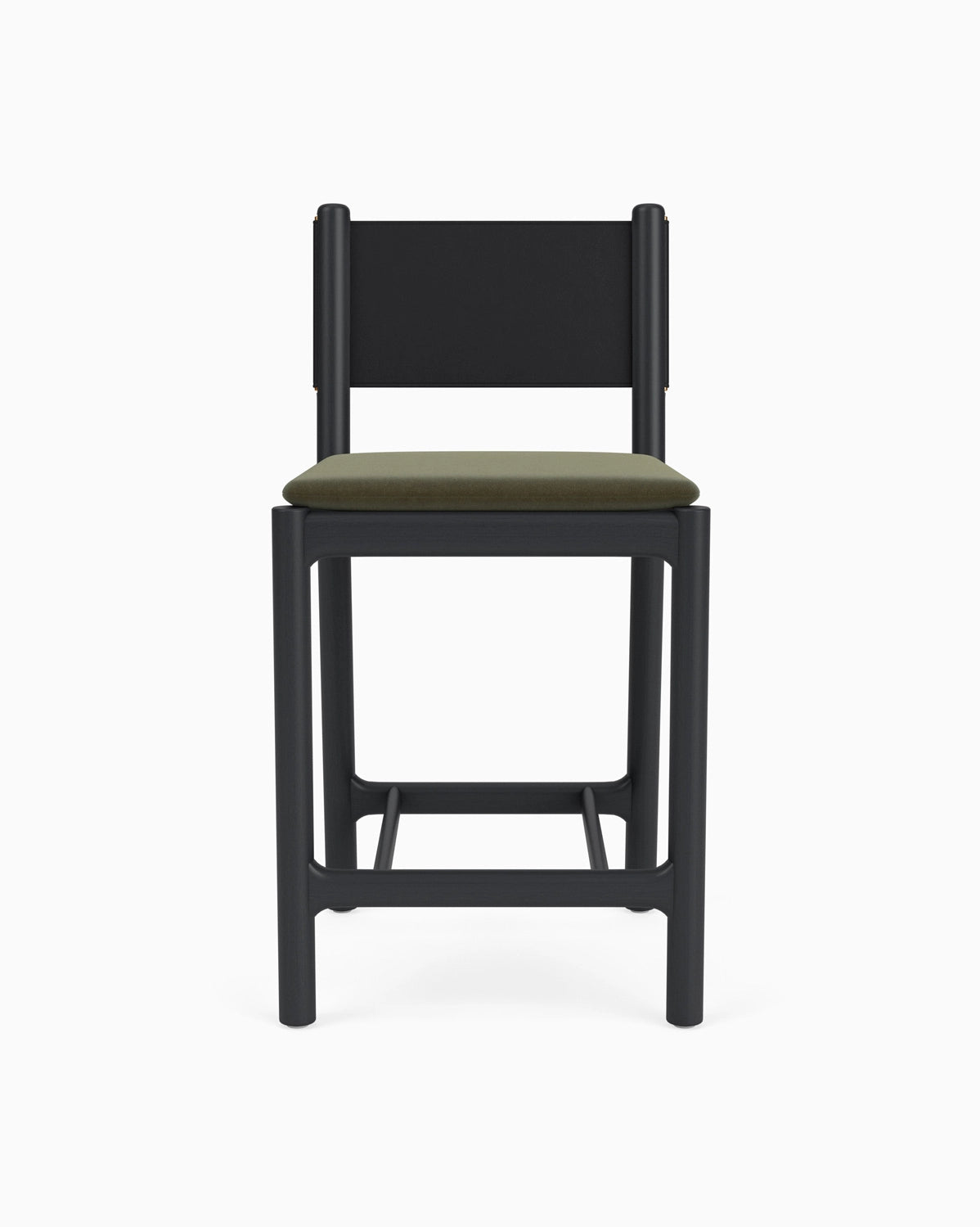Balsam Velvet Seat / Black Leather Back / Ebony Oak Frame