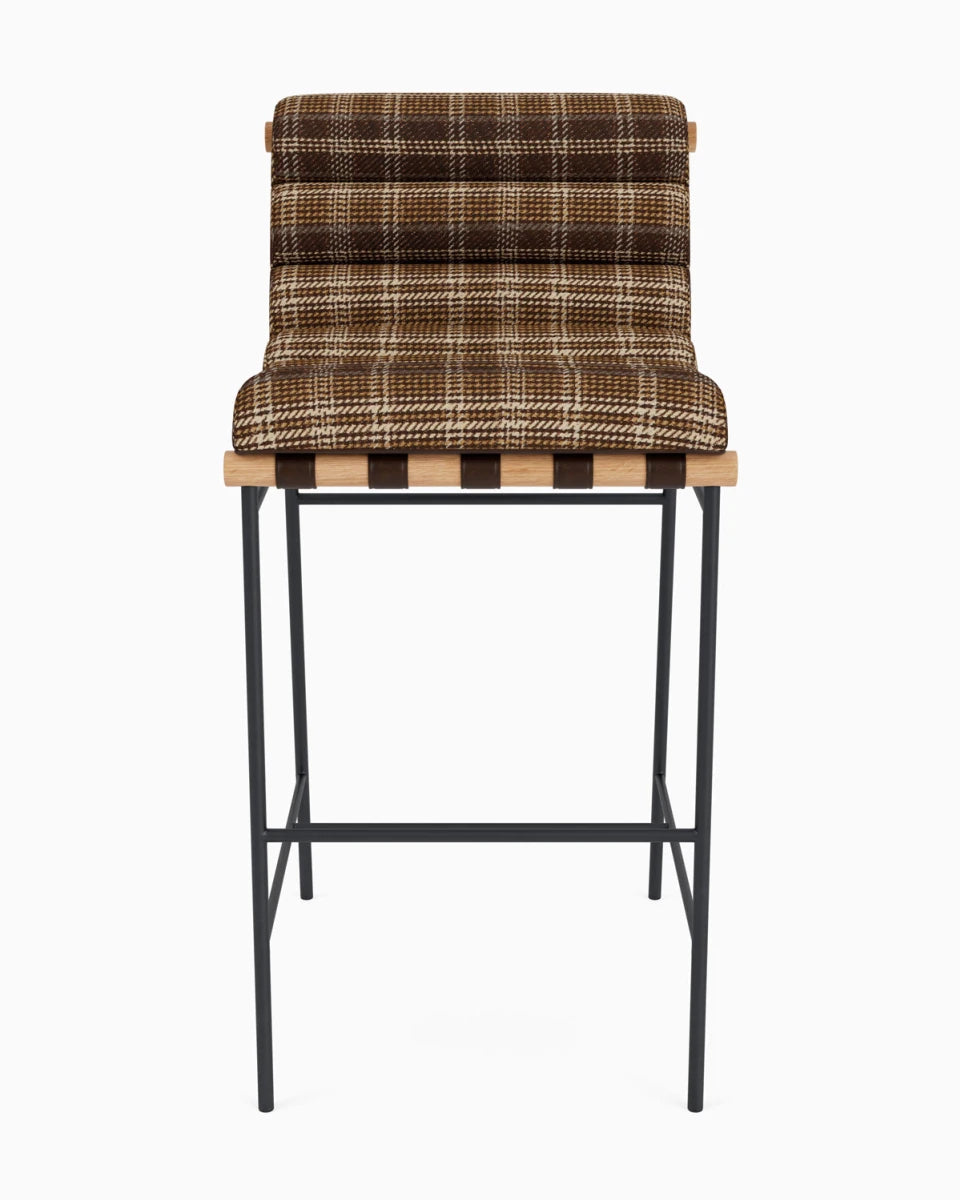 Heritage Plaid / Maple Leather Straps / White Oak / Bar (30" Height)