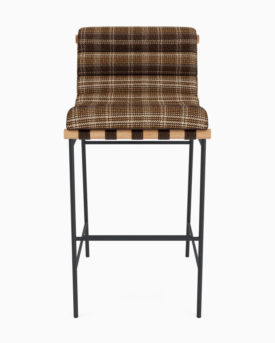 Heritage Plaid / Maple Leather Straps / White Oak / Bar (30" Height)