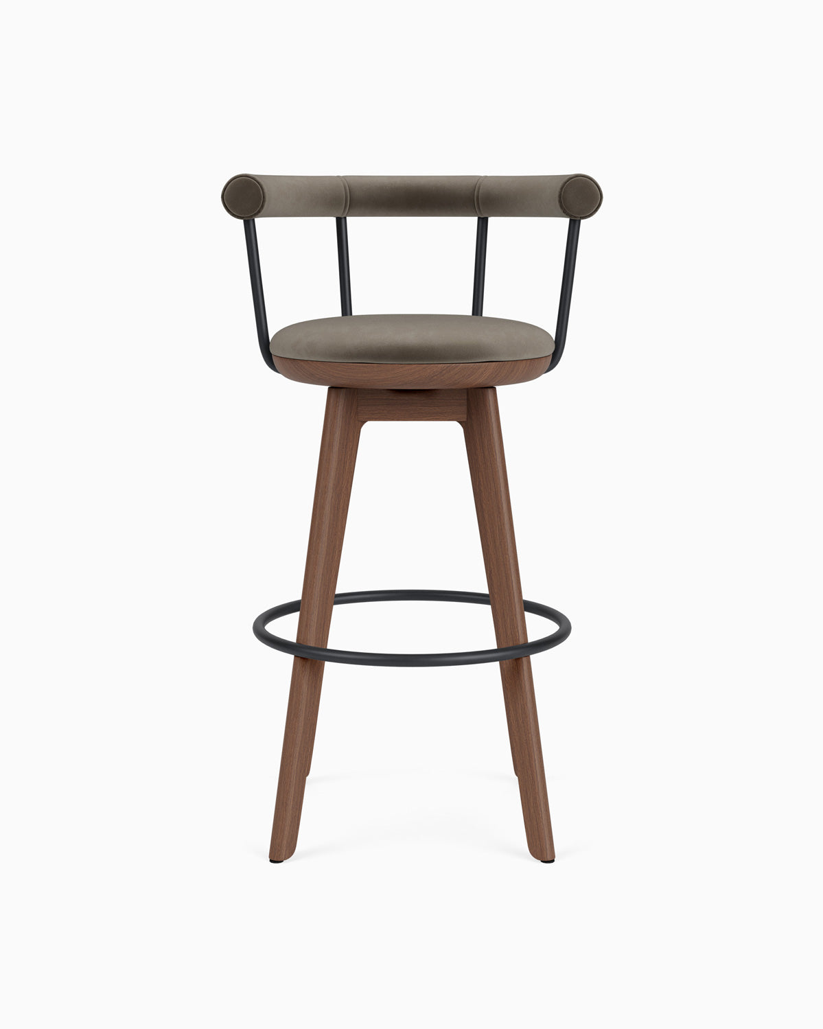 Mushroom Velvet / Walnut / Bar (31" Height)