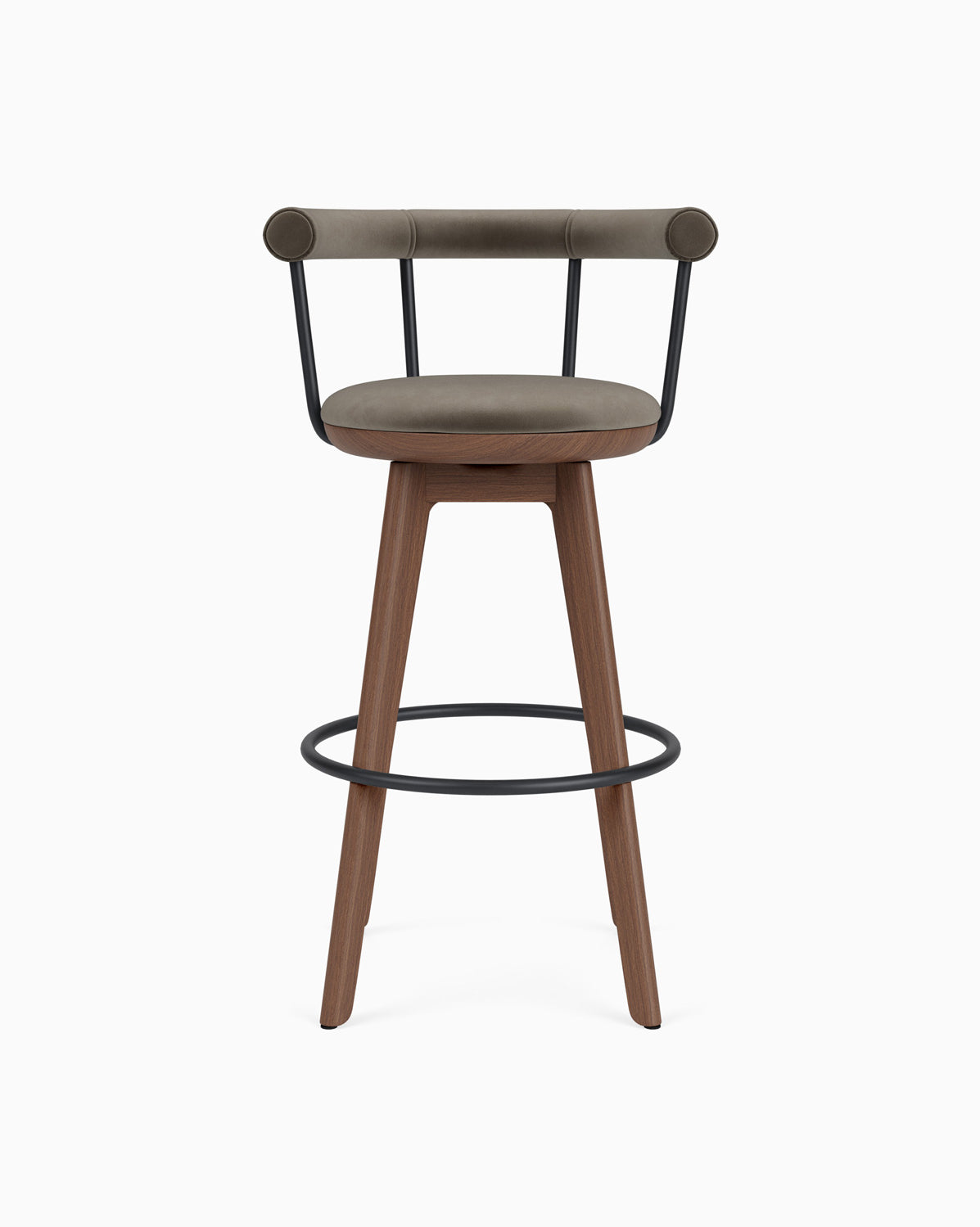 Mushroom Velvet / Walnut / Bar (31" Height)