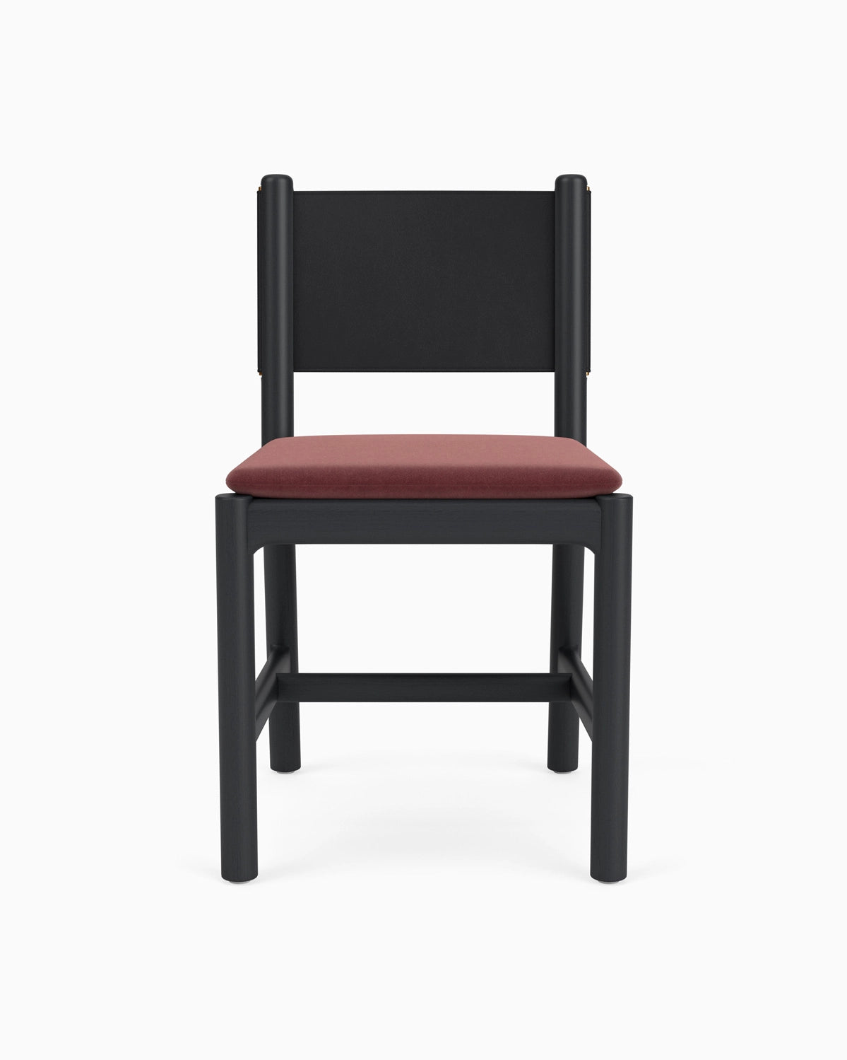 Cabernet Velvet Seat / Black Leather Back / Ebony Oak Frame