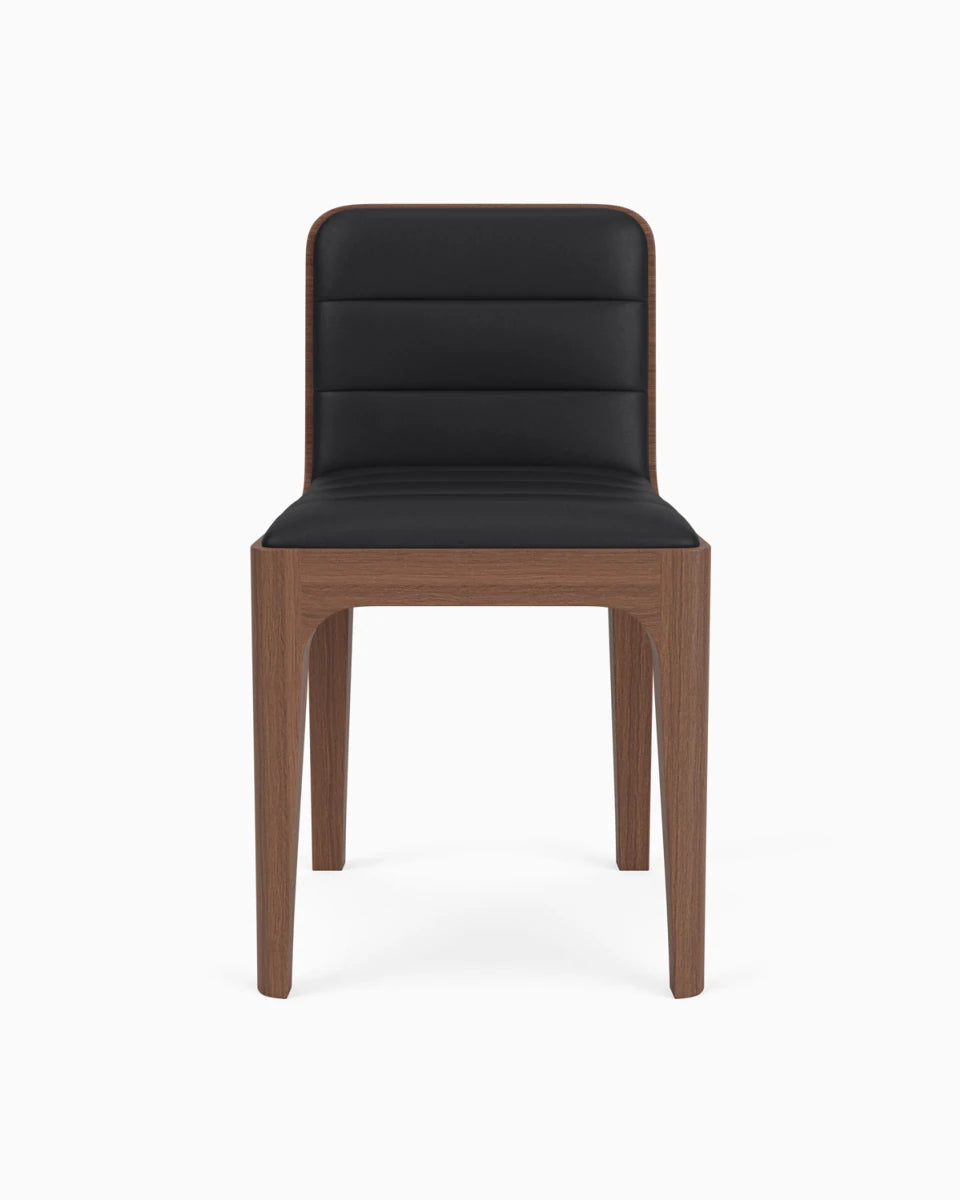 Black Leather Seat / Walnut Frame