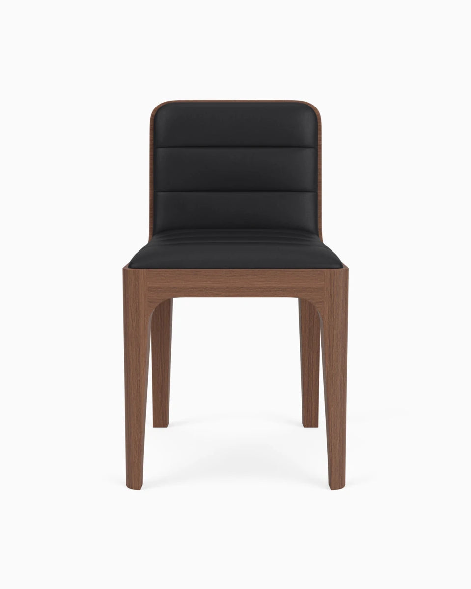 Black Leather Seat / Walnut Frame