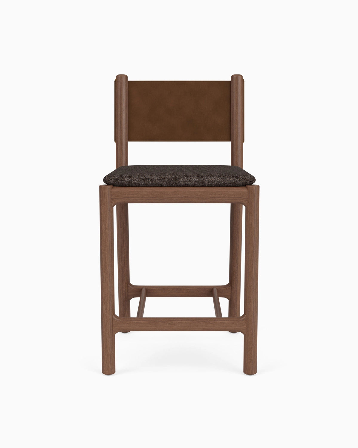 Ember Grey Seat / Chestnut Brown Leather Back / Walnut Frame