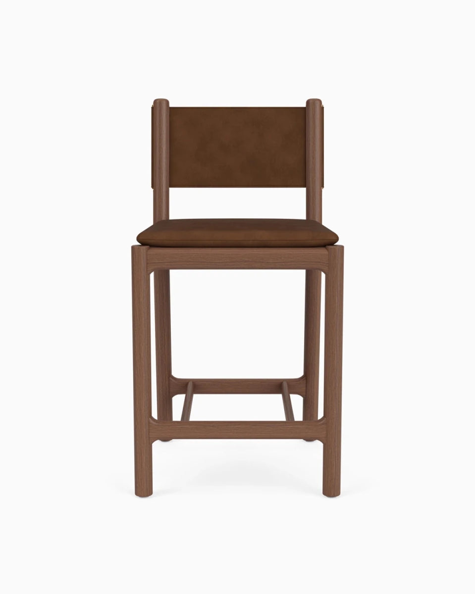 Chestnut Brown Leather Seat / Chestnut Brown Leather Back / Walnut Frame