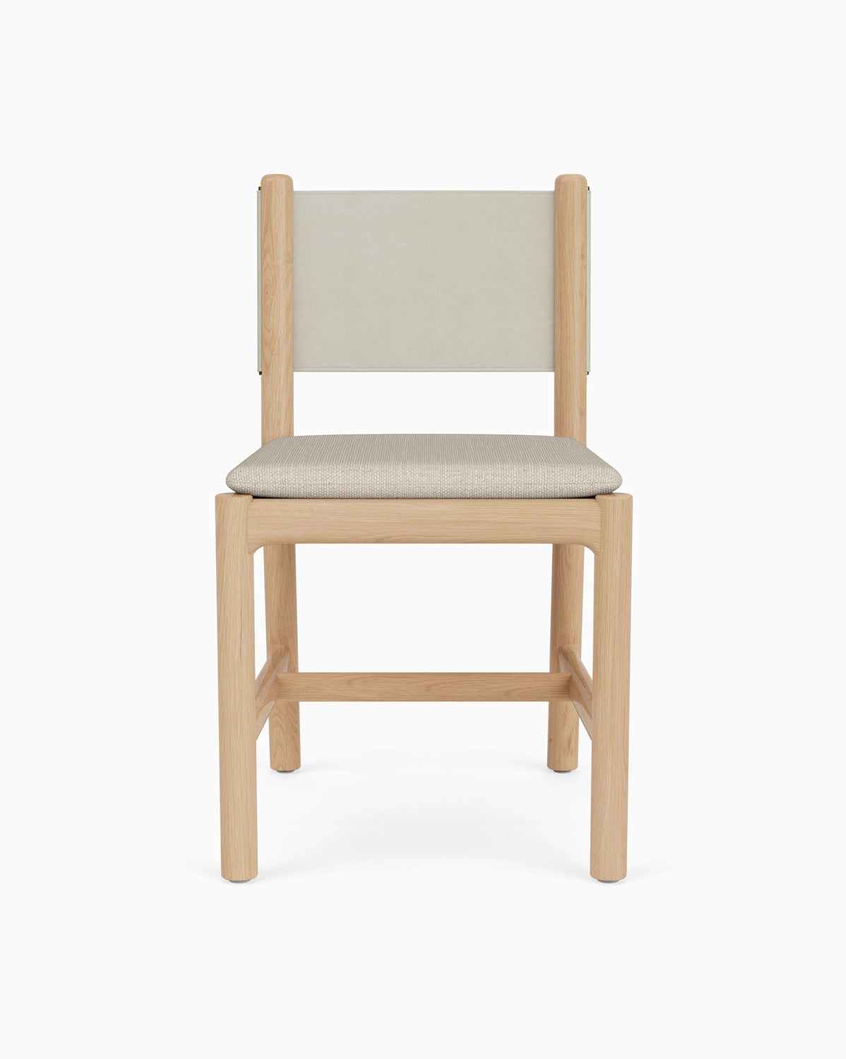 Latte Basketweave Seat / Pearl Leather Back / White Oak Frame