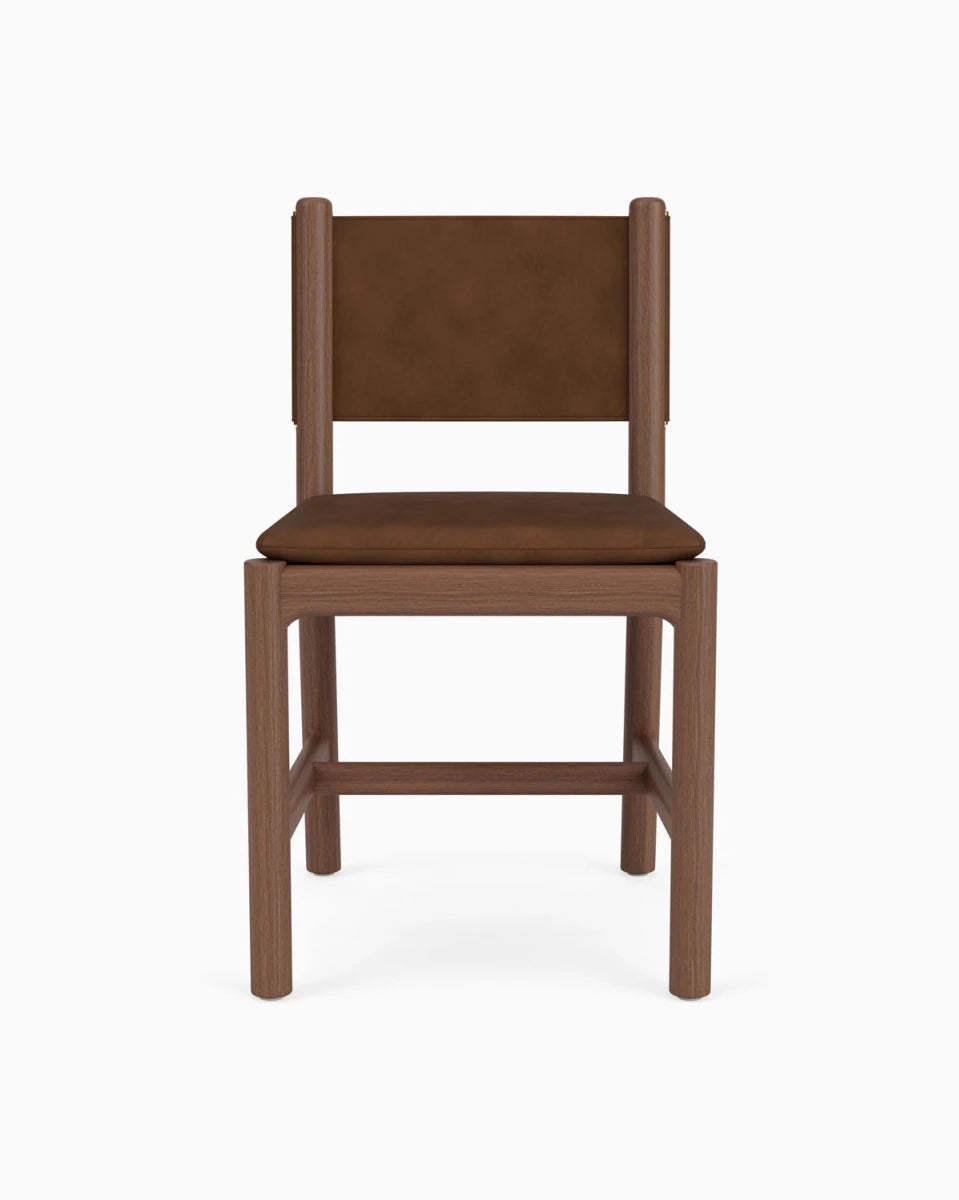 Chestnut Brown Leather Seat / Chestnut Brown Leather Back / Walnut Frame