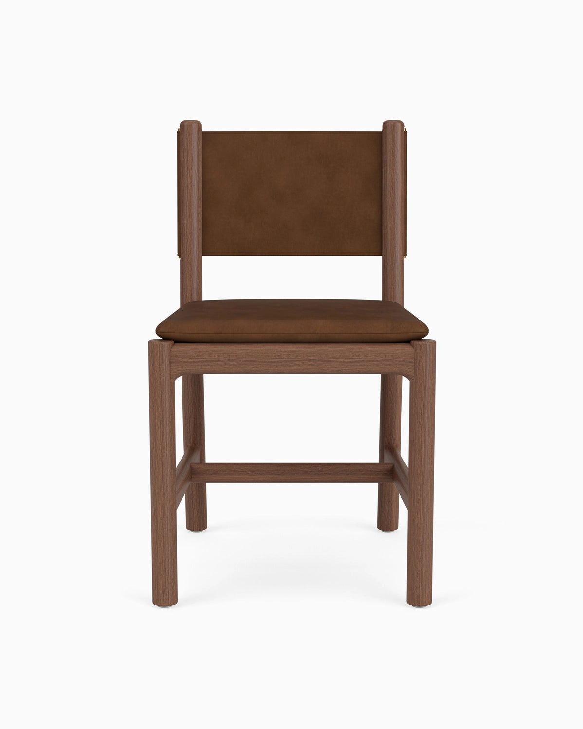 Maple Brown Leather Seat / Maple Brown Leather Back / Walnut Frame