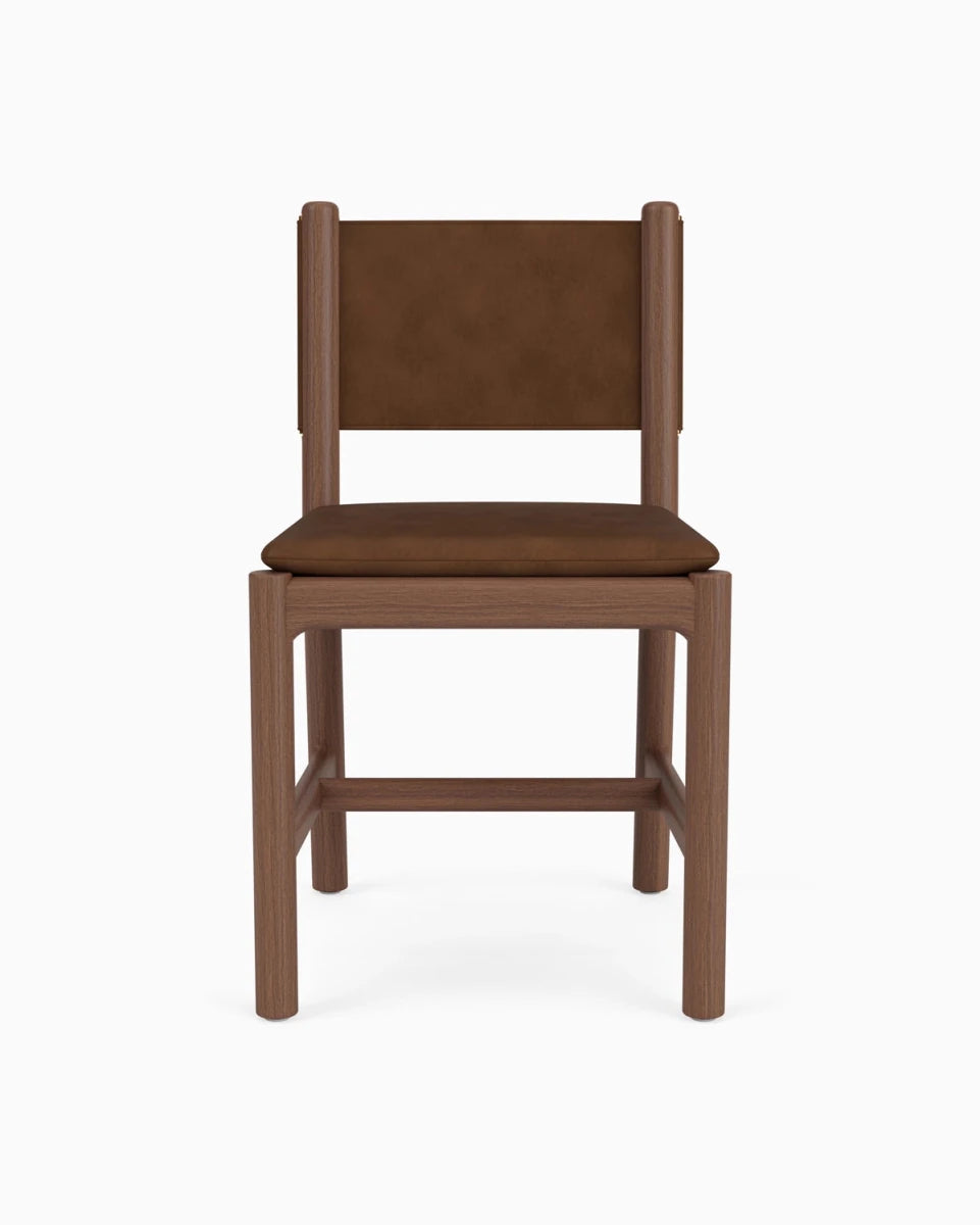 Chestnut Brown Leather Seat / Chestnut Brown Leather Back / Walnut Frame