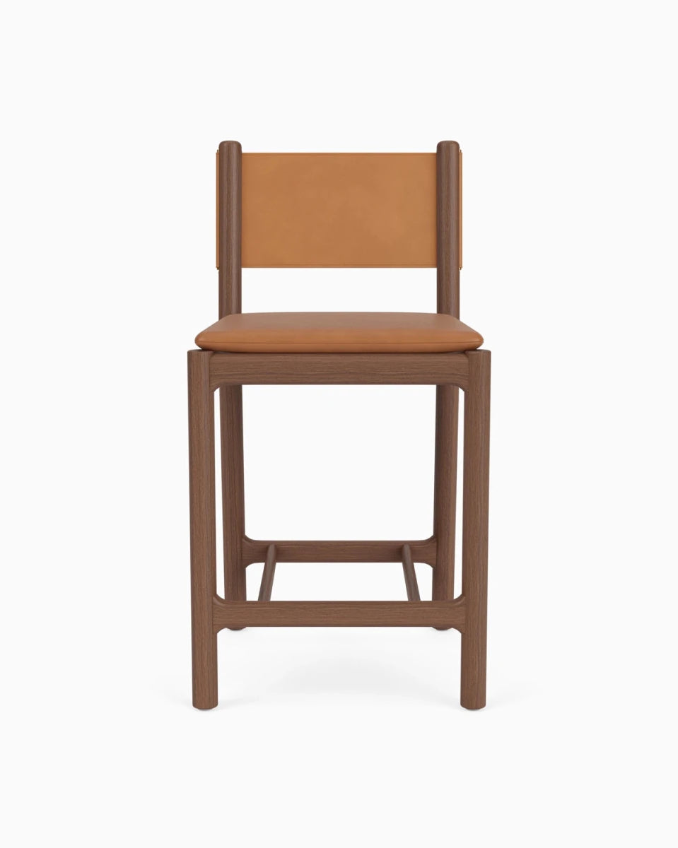 Saddle Leather Seat / Saddle Leather Back / Walnut Frame