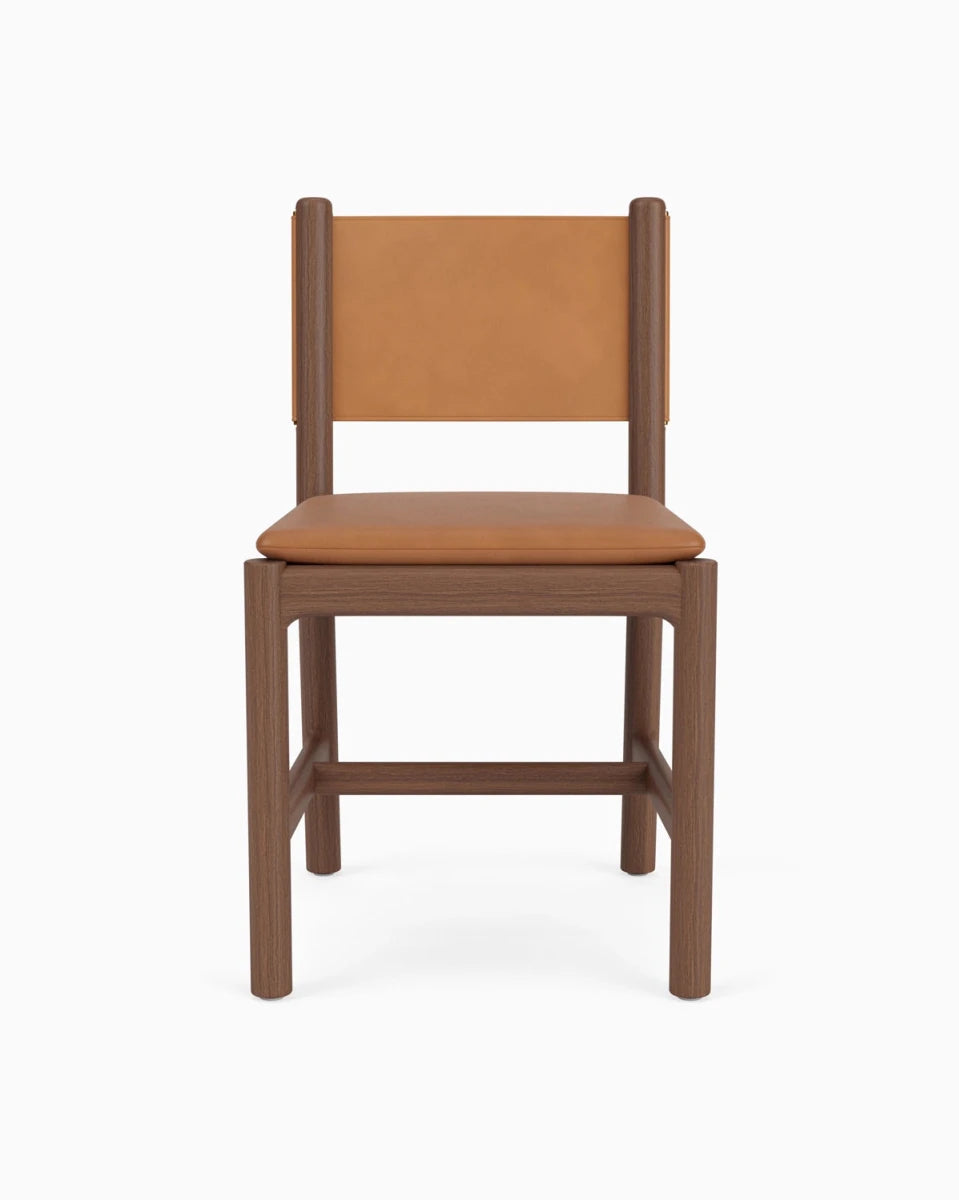 Saddle Leather Seat / Saddle Leather Back / Walnut Frame