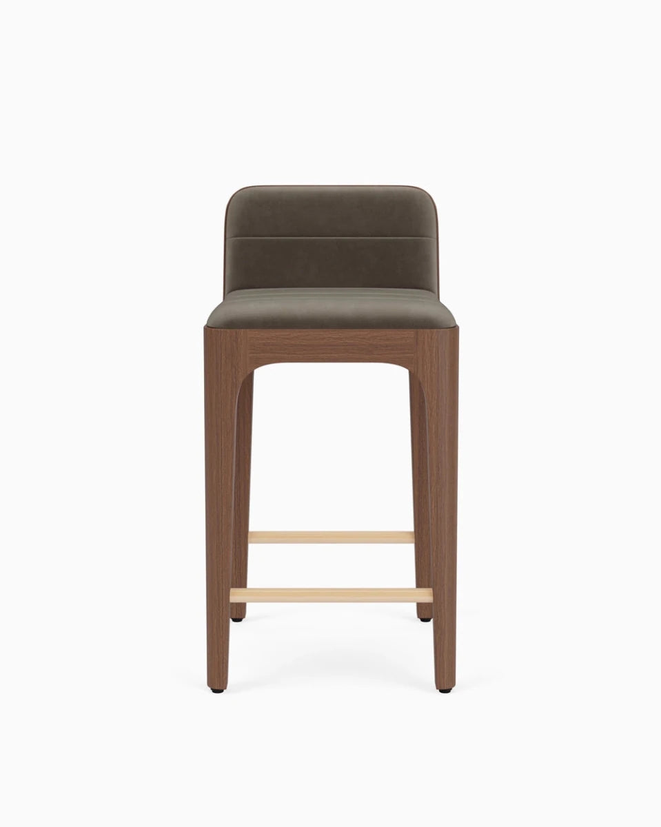 Mushroom Velvet Seat / Walnut Frame / Counter (27" Height)