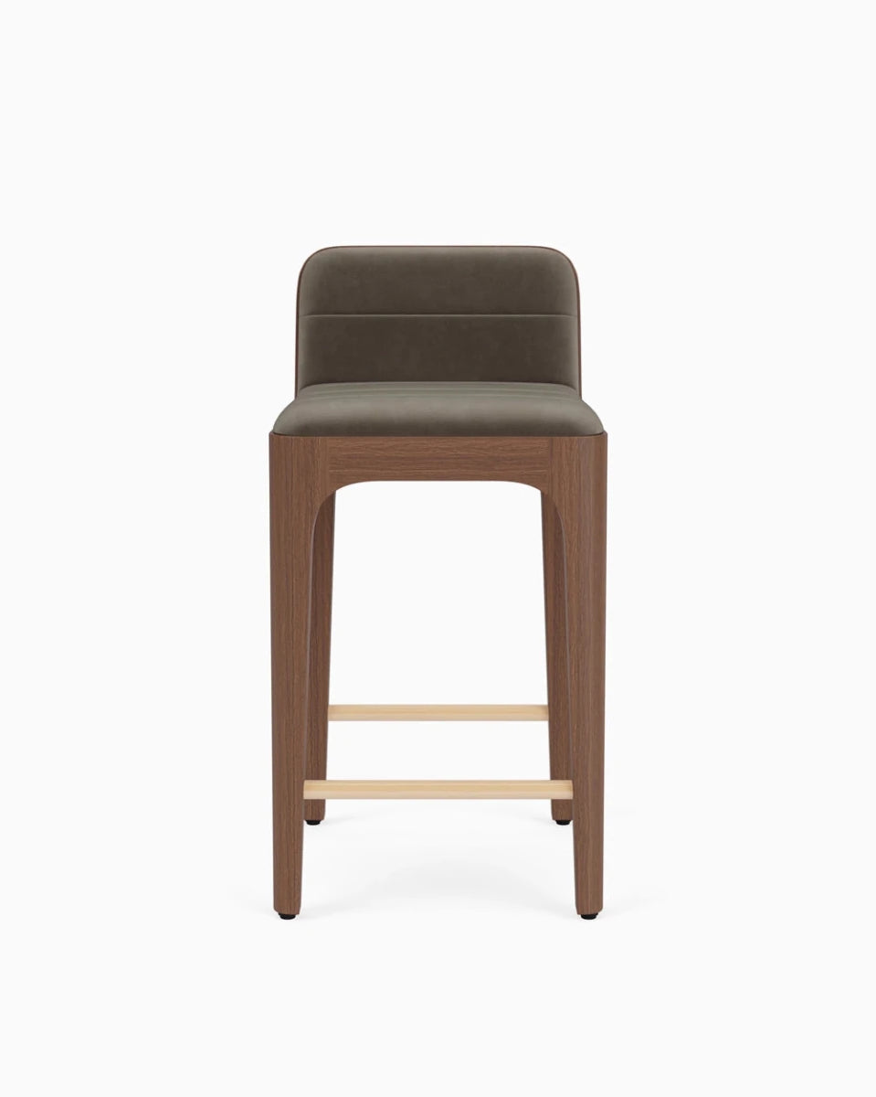 Mushroom Velvet Seat / Walnut Frame / Counter (27" Height)