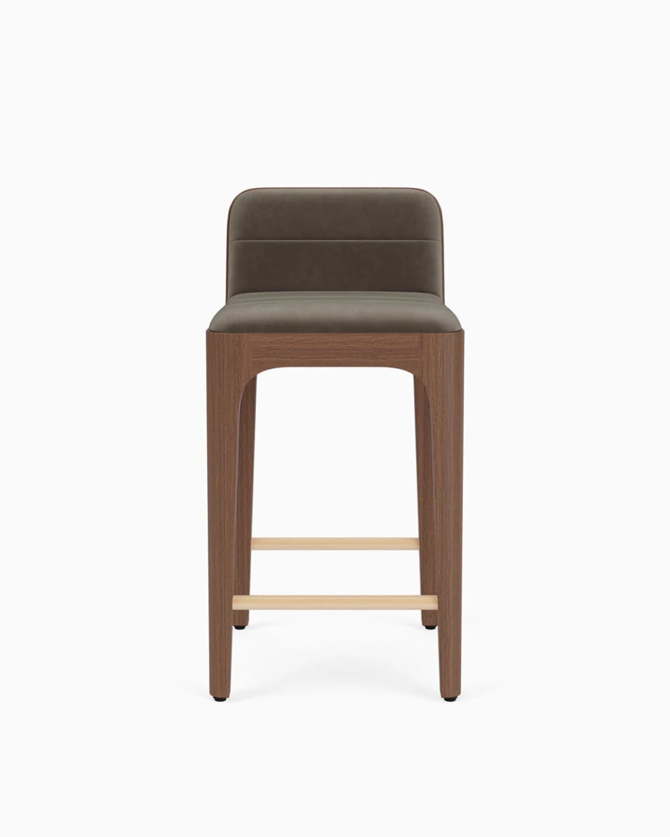 Mushroom Velvet Seat / Walnut Frame / Counter (27" Height)