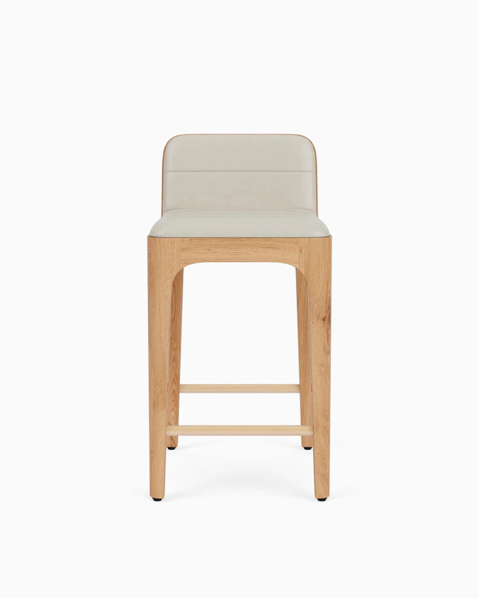 Pearl Leather Seat / White Oak Frame / Counter (27" Height)