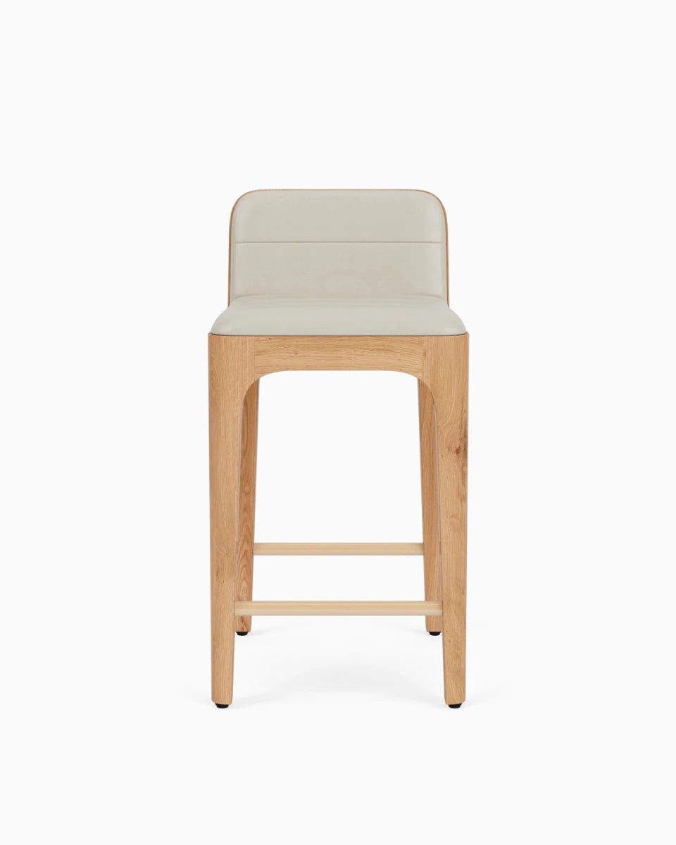 Pearl Leather Seat / White Oak Frame / Counter (27" Height)