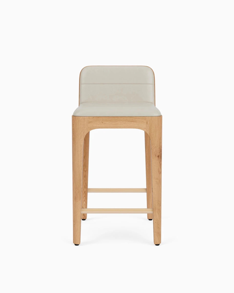 Pearl Leather Seat / White Oak Frame / Counter (27" Height)