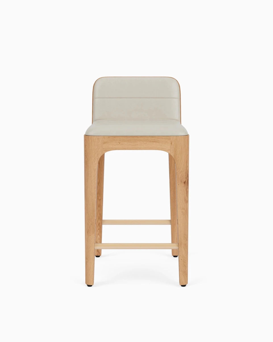 Pearl Leather Seat / White Oak Frame / Counter (27" Height)