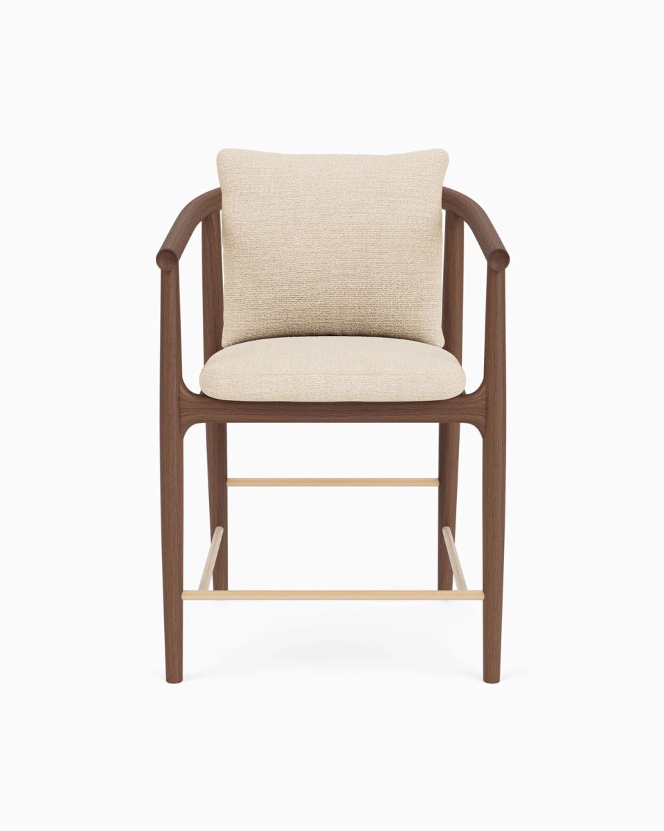 Oat Woven / Saddle Leather / Walnut / Counter (24" Height)