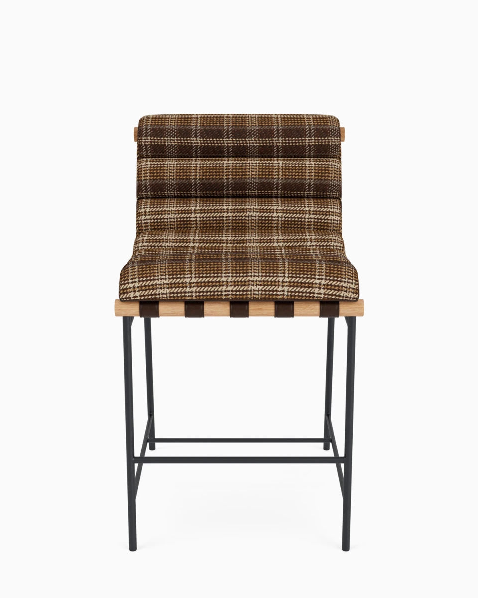 Heritage Plaid / Maple Leather Straps / White Oak / Counter (24" Height)