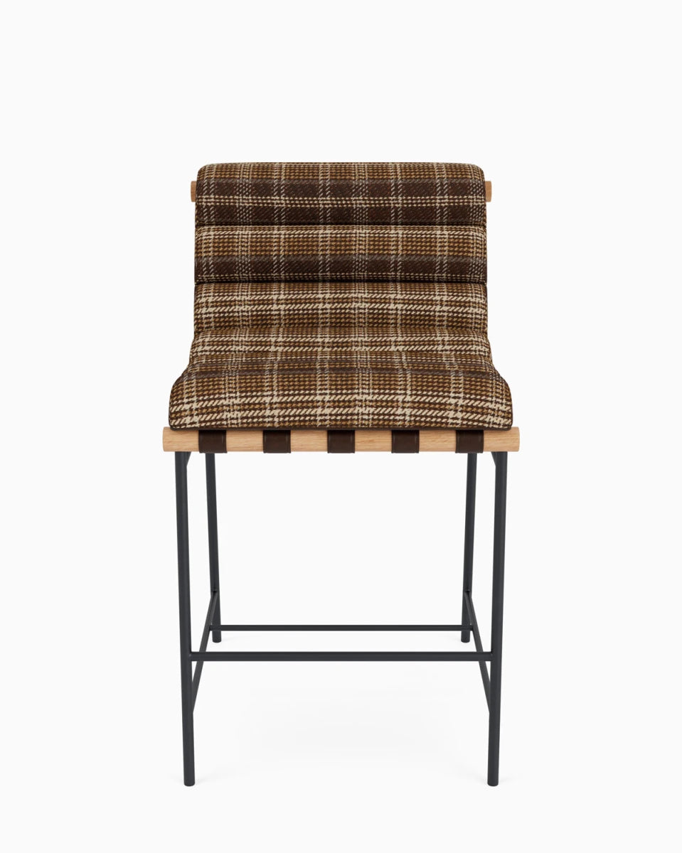 Heritage Plaid / Maple Leather Straps / White Oak / Counter (24" Height)