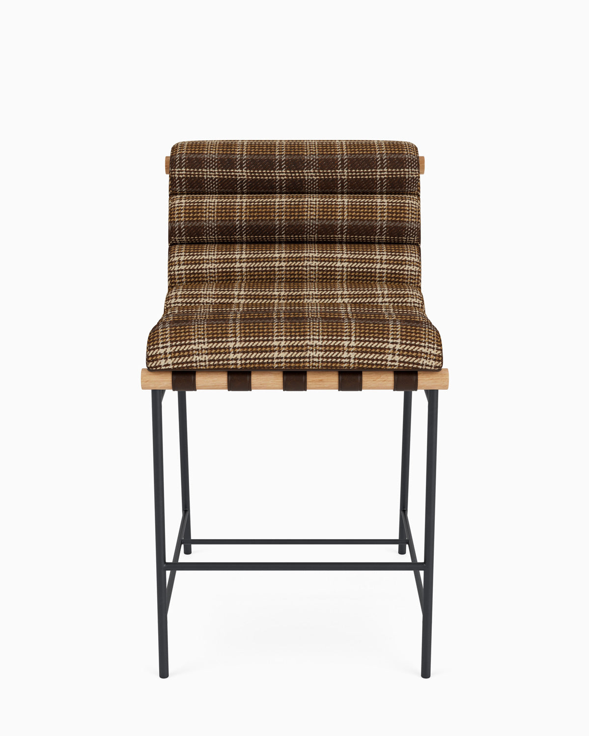 Heritage Plaid / Maple Leather Straps / White Oak / Counter (24" Height)