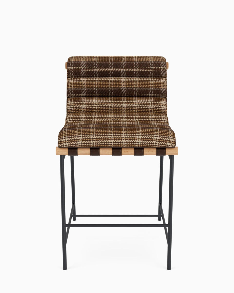 Heritage Plaid / Maple Leather Straps / White Oak / Counter (24" Height)