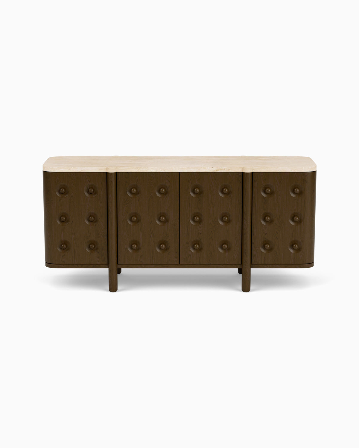 Espresso Oak / Travertine Top / 68"