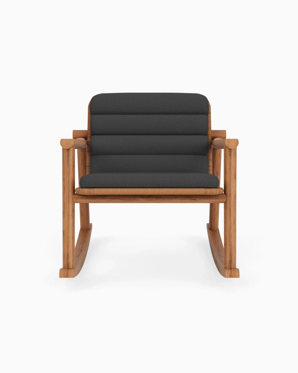 Slate FIQA Boucle / Tan Rattan Seat