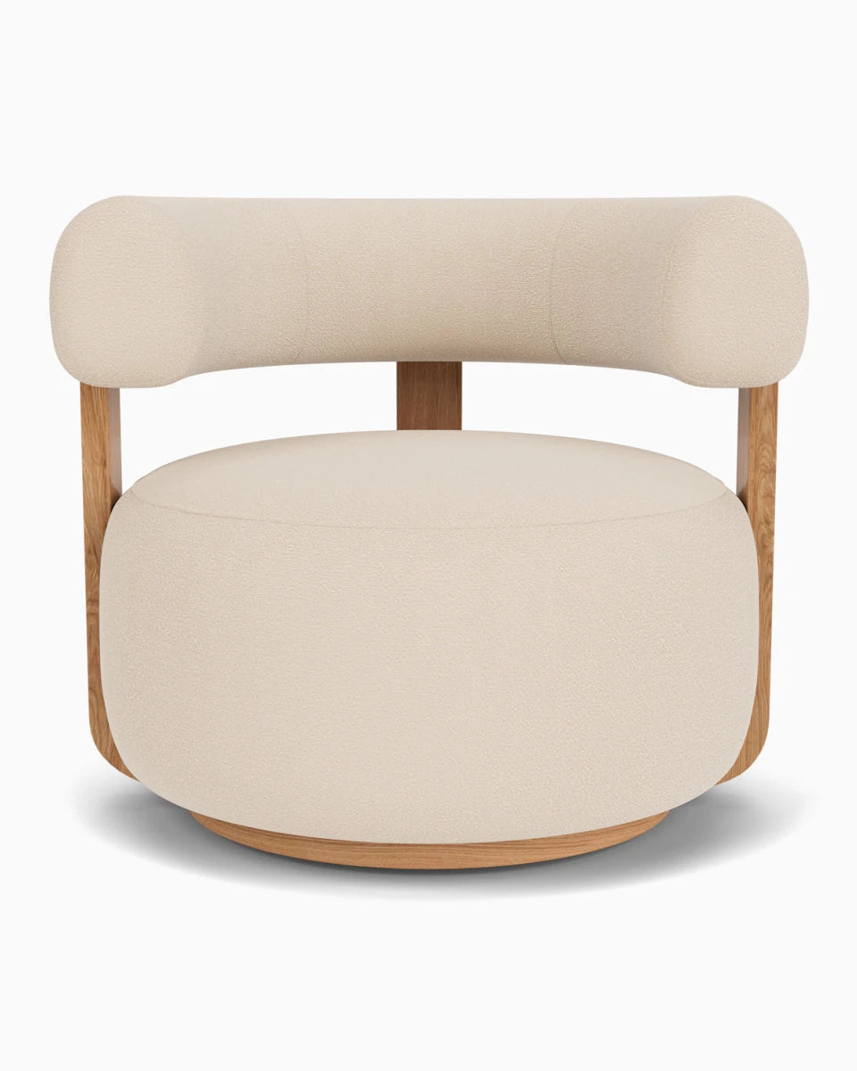 Oat Boucle / White Oak Frame