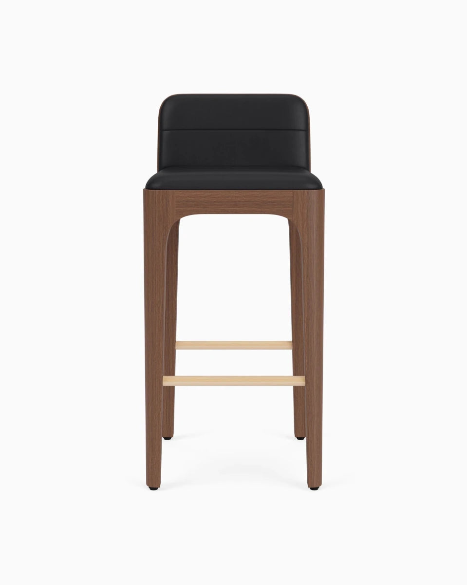 Black Leather Seat / Walnut Frame / Bar (30.5" Height)