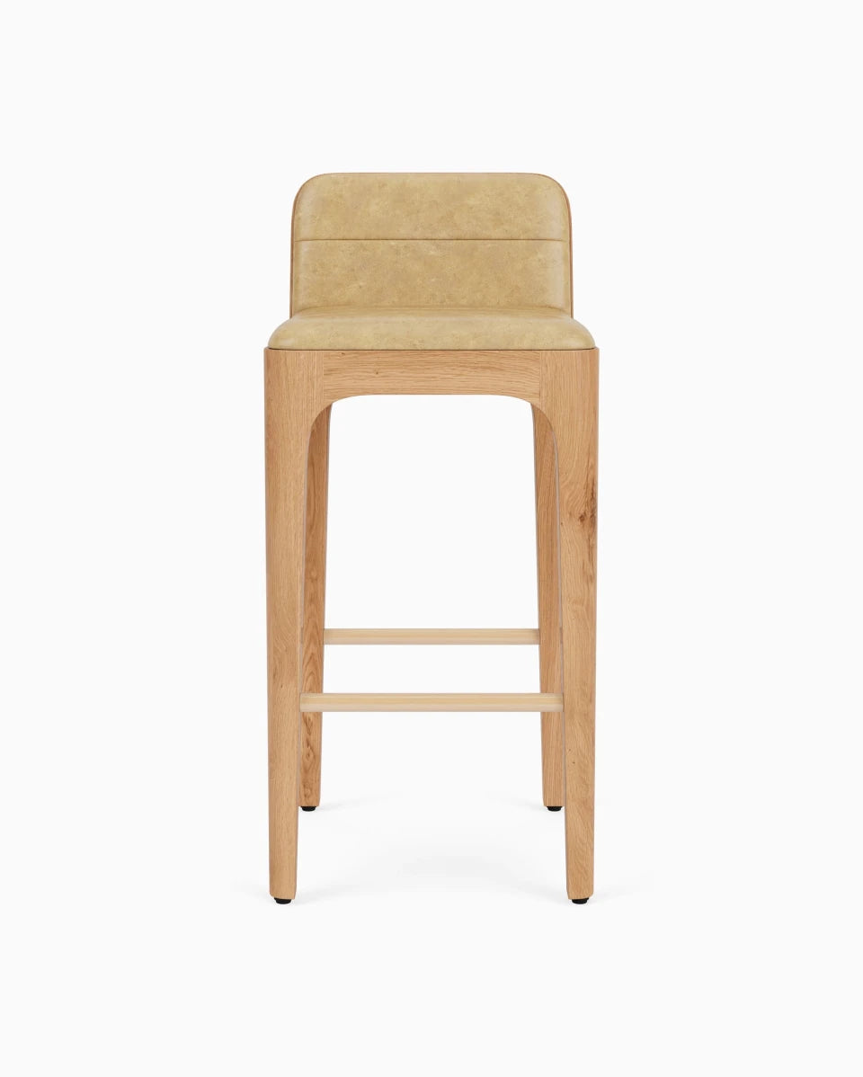 Sunflower Leather Seat / White Oak Frame / Bar (30.5" Height)