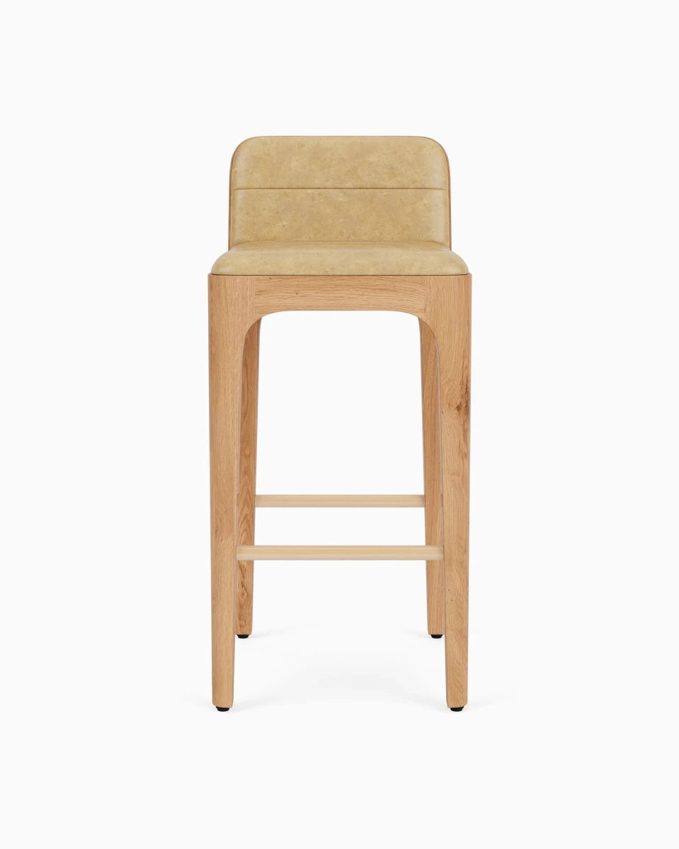 Sunflower Leather Seat / White Oak Frame / Bar (30.5" Height)