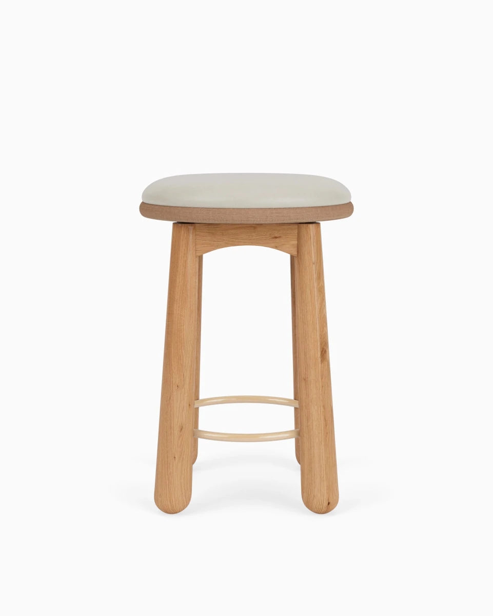 Pearl Leather Seat / White Oak / Counter (24.5" Height)