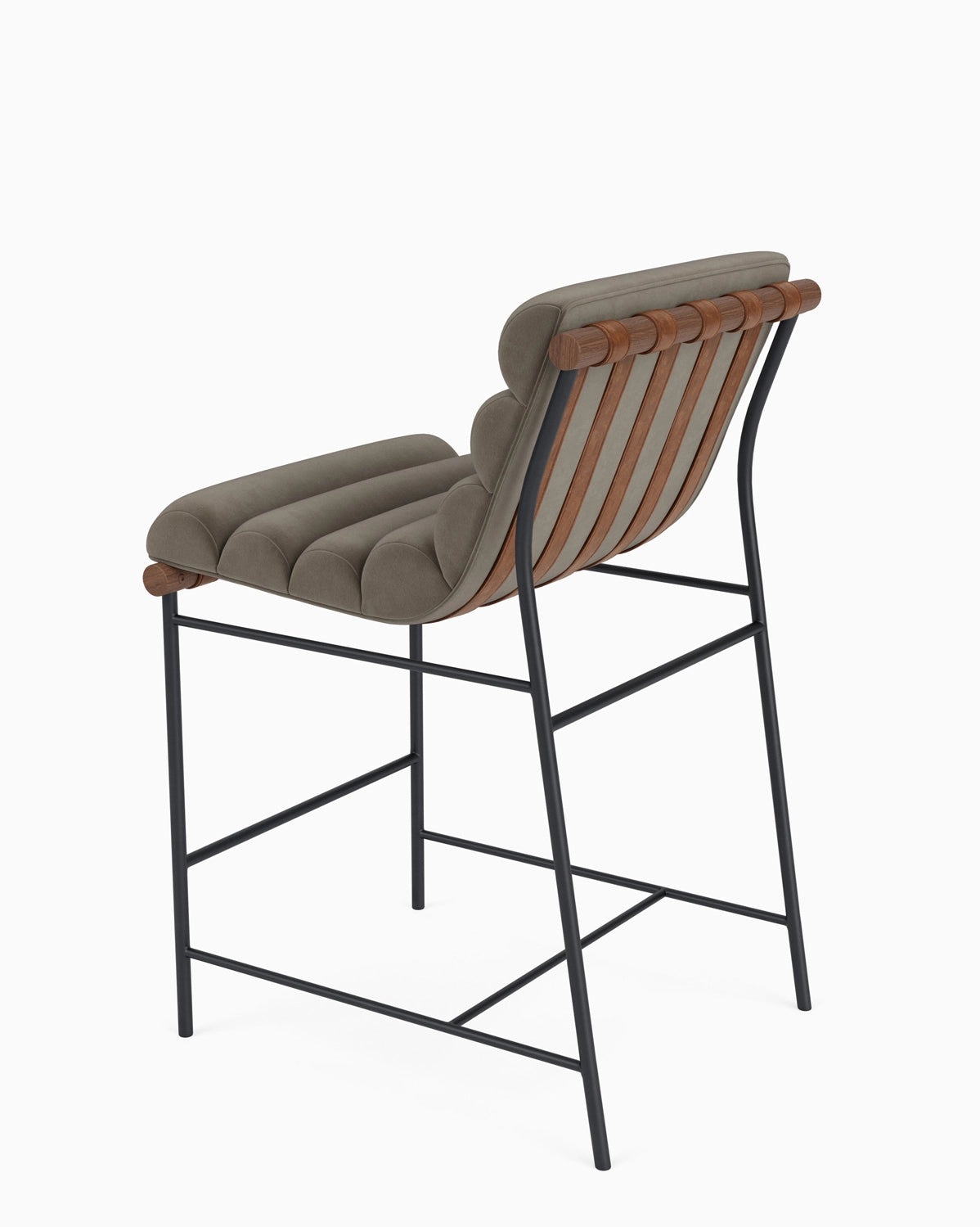 Mushroom Velvet / Walnut / Counter (24" Height)