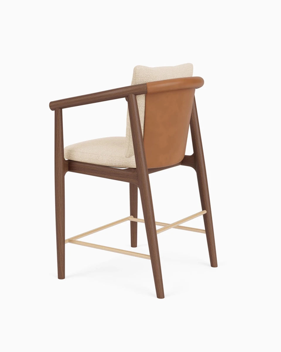 Oat Woven / Saddle Leather / Walnut / Counter (24" Height)