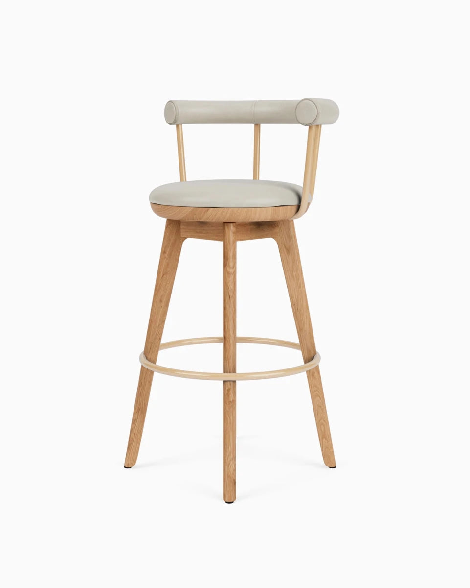 Pearl Leather / White Oak / Bar (31" Height)