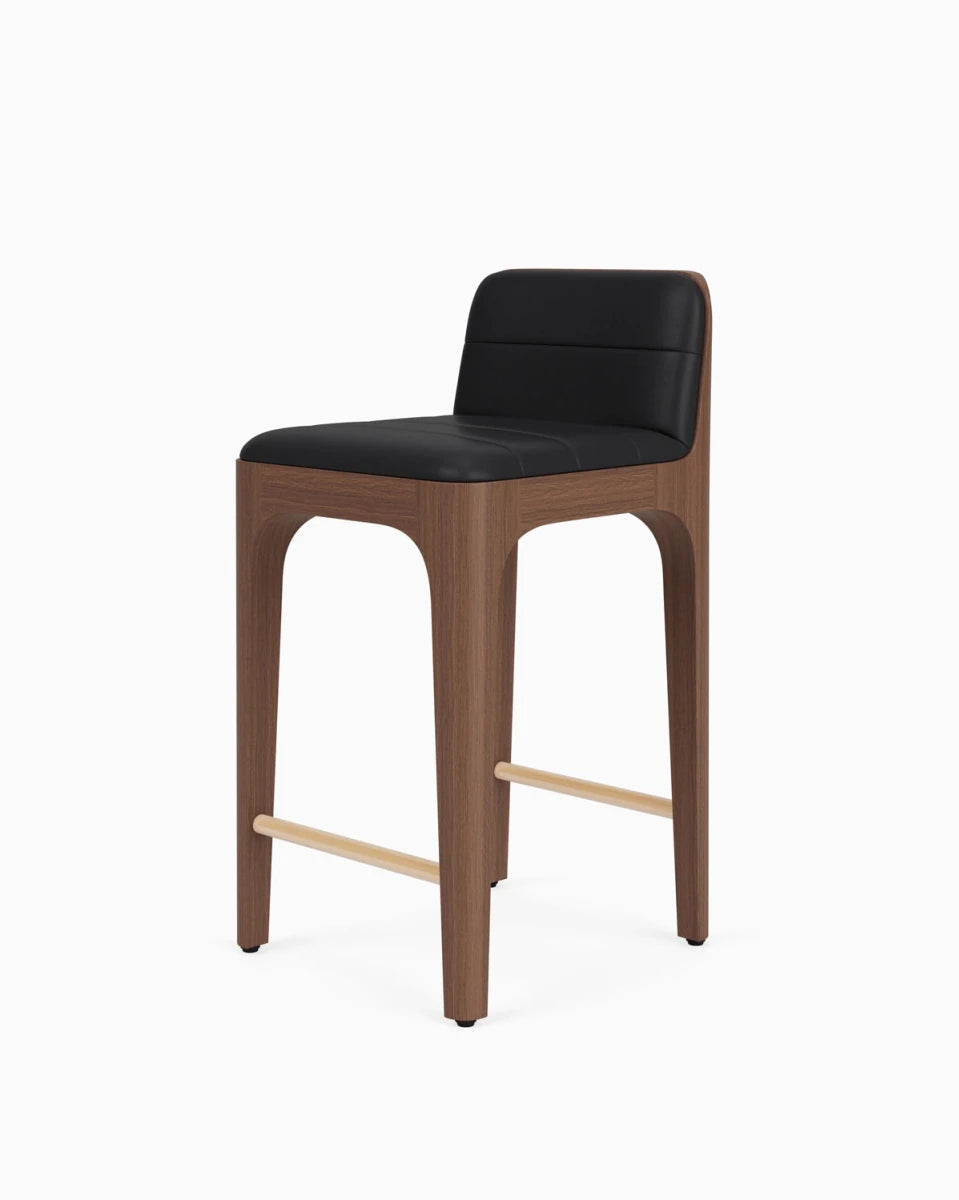 Black Leather Seat / Walnut Frame / Counter (27" Height)