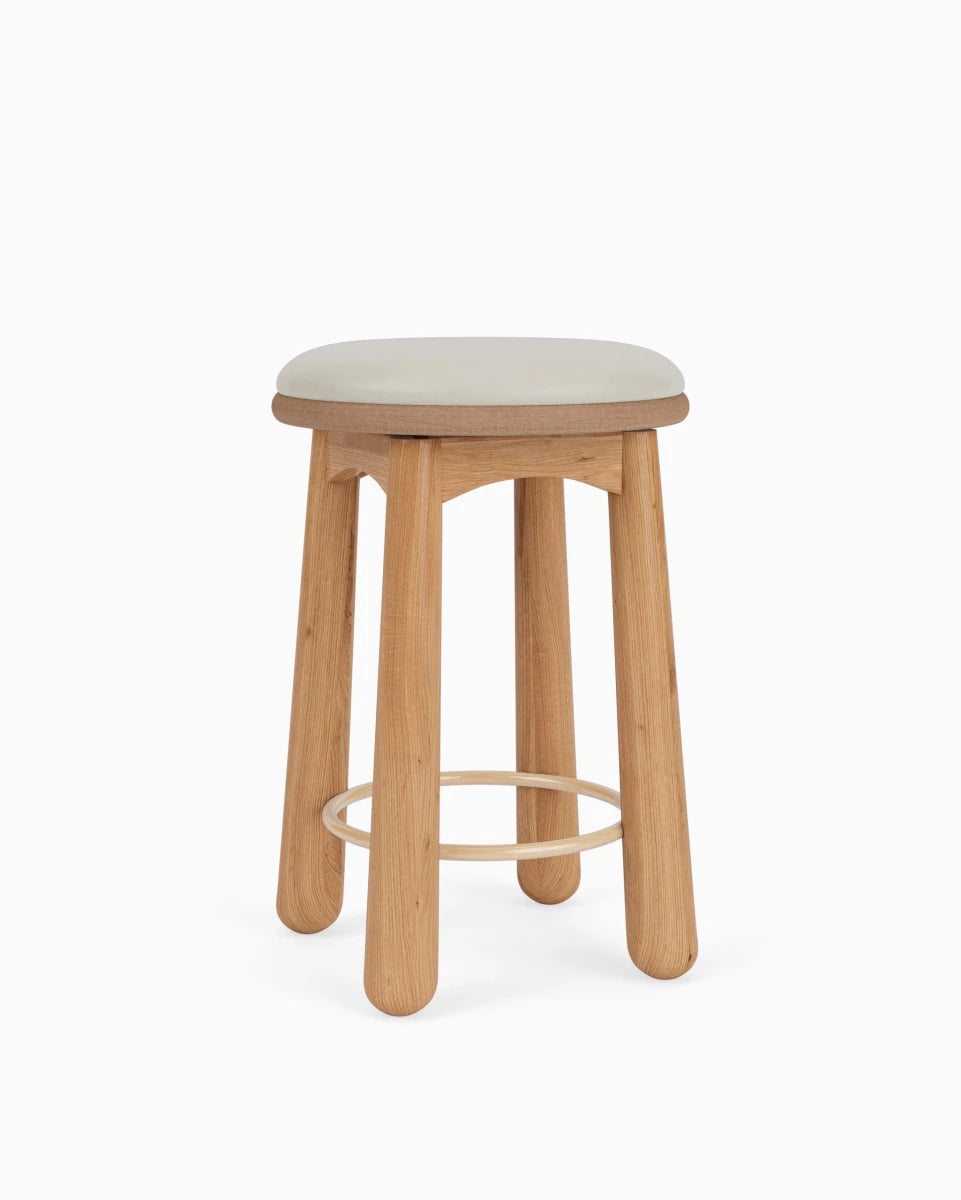 Pearl Leather Seat / White Oak / Counter (24.5" Height)