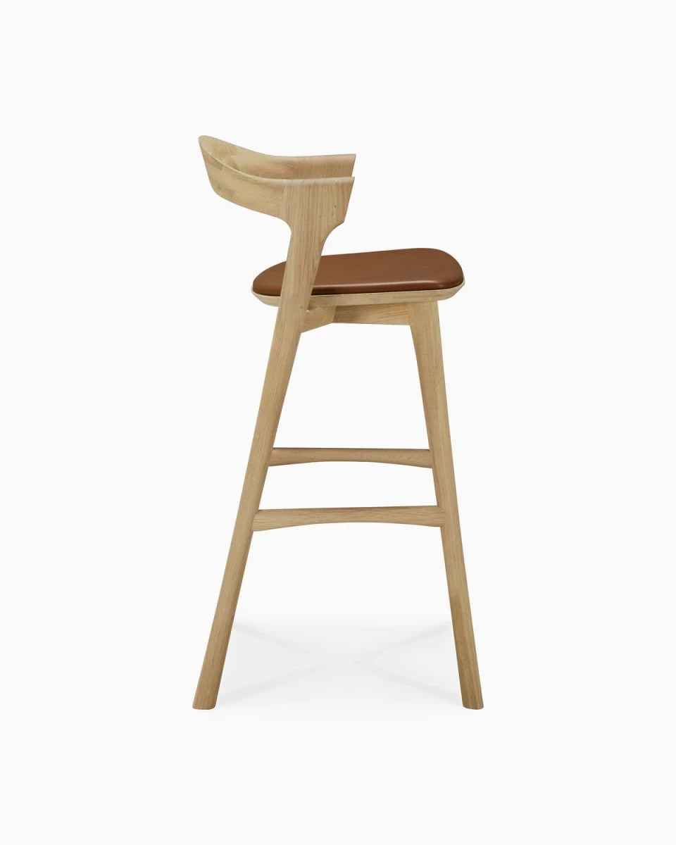 Natural Oak / Cognac Leather / Bar (30.5" Height)