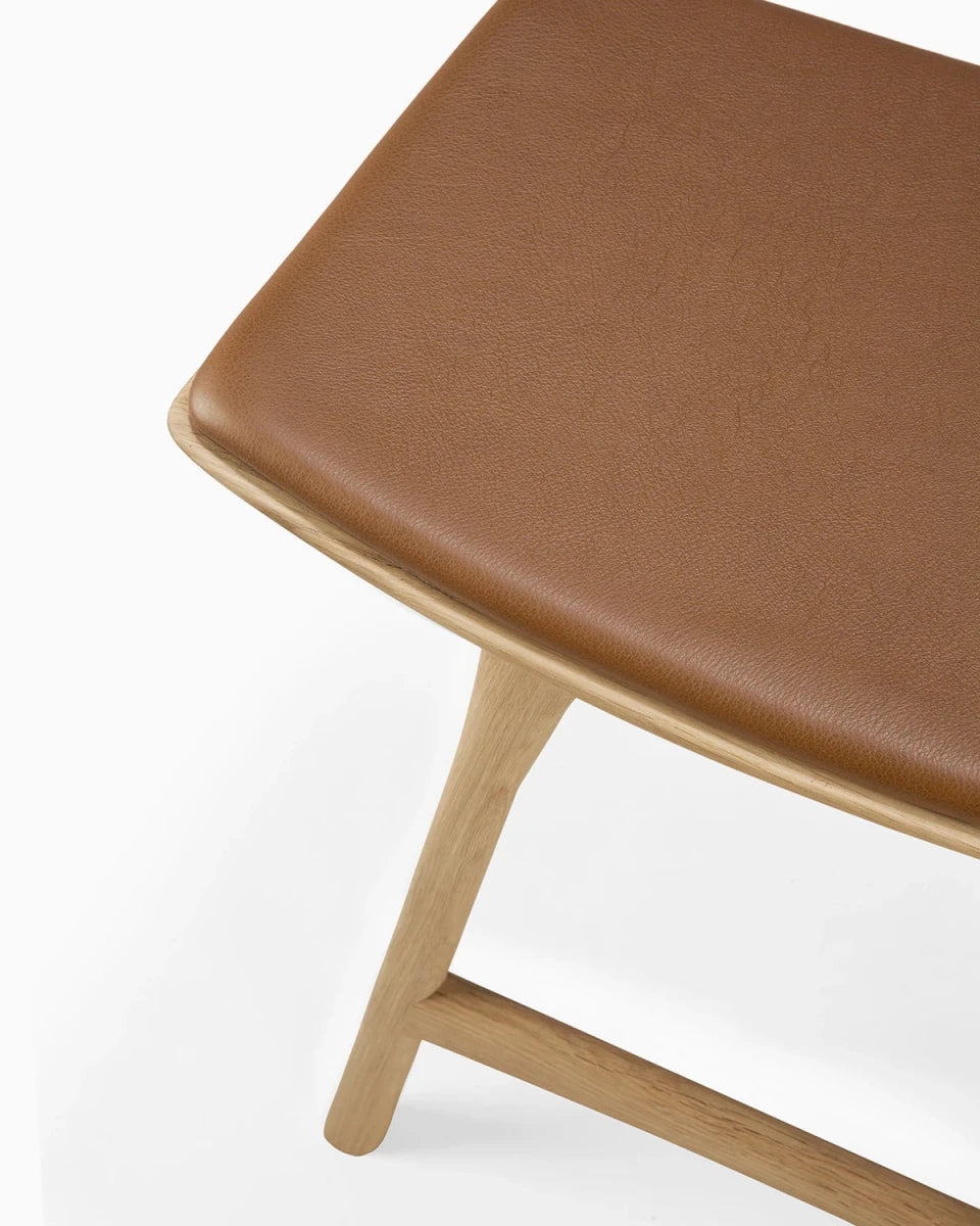 Natural Oak / Cognac Leather / Dining Height (19" Height)